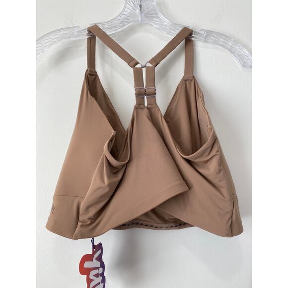 Yitty X Fabletics Smoothed Reality Plunge Bra Size 4X Moody Taupe Padded Sides - Picture 5 of 11